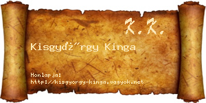 Kisgyörgy Kinga névjegykártya