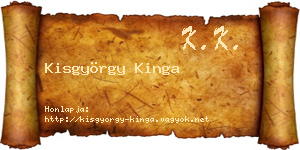 Kisgyörgy Kinga névjegykártya
